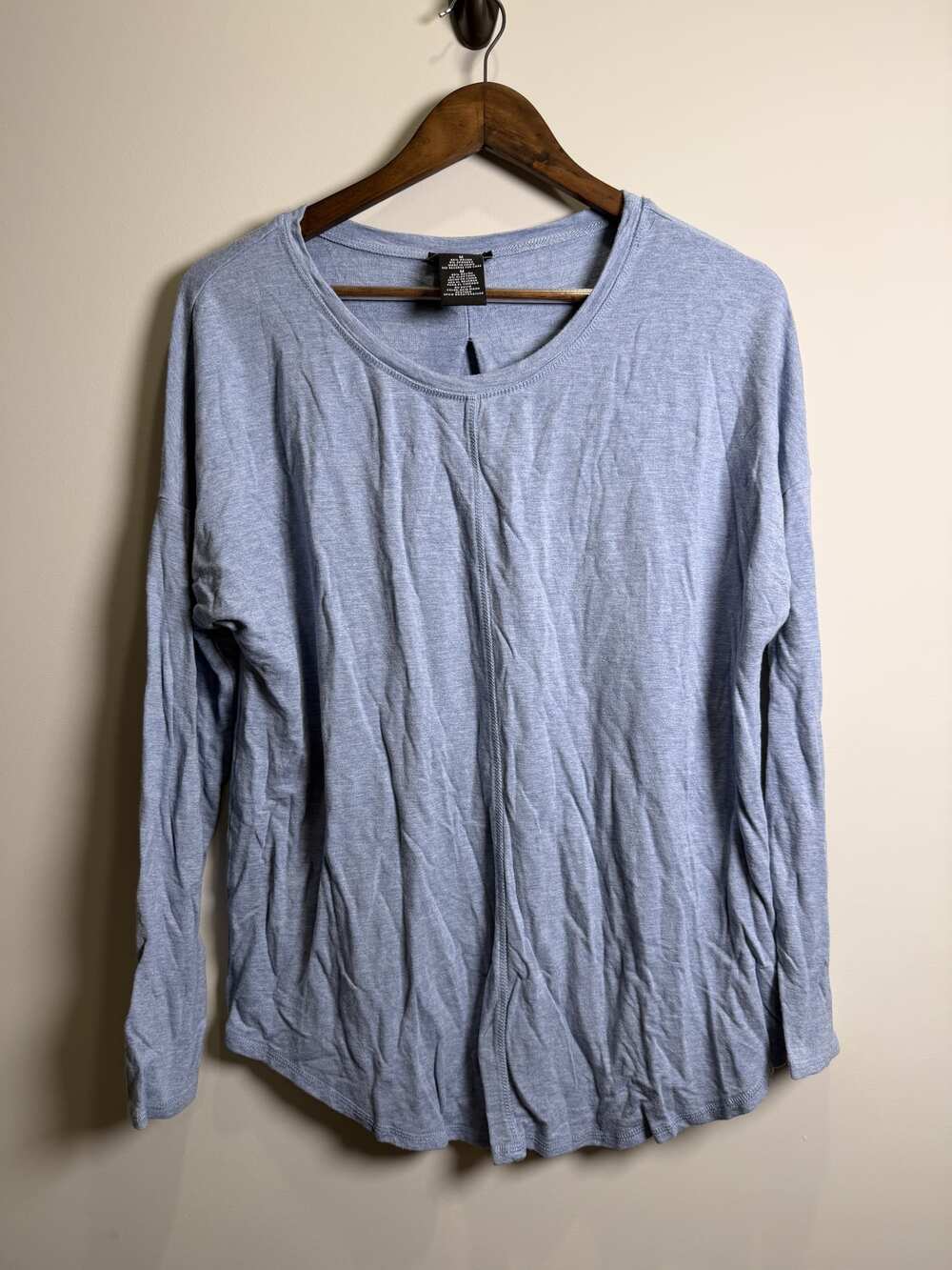 Premise Heather Blue Long-Sleeve Scoop-Neck Top Size M